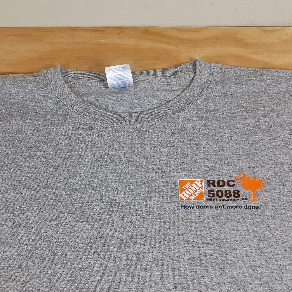 The Home Depot Employee Work Shirt Mens 4XL Long Sleeve Gray SC Graphic Tee